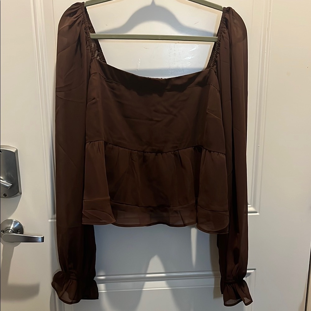 Abercrombie & Fitch Brown Crop Blouse